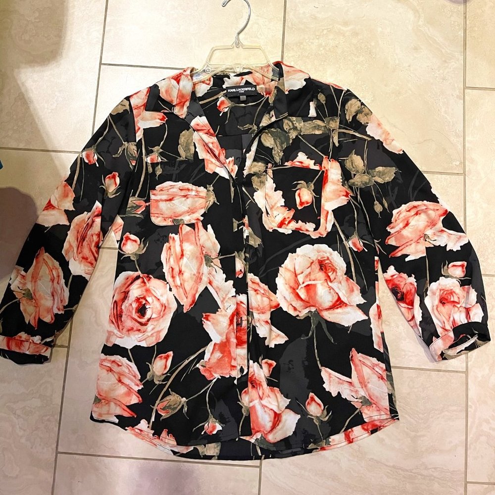 karl lagerfeld Paris floral blouse